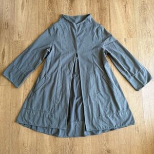 Neon Buddha Cotton Charcoal Gray Bomber High Neck Cardigan Jacket Size Small